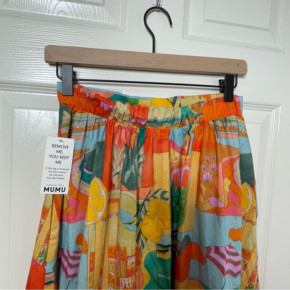 New Show Me Your Mumu Pisa Skirt Postcards from Italia with Pockets Size Medium - Picture 9 of 16